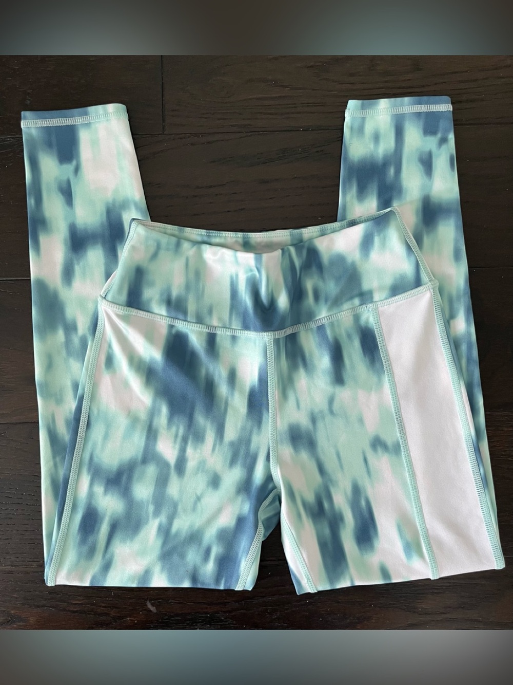 Zella Girls Mint & Blue Tie-Dye Performance Leggings
